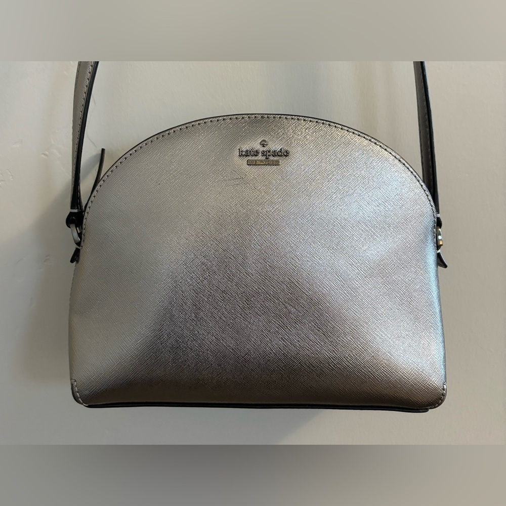Kate Spade Silver Dome Crossbody Bag